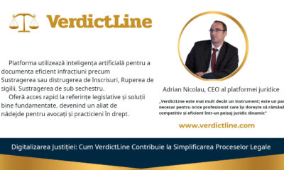 Adrian Nicolau, CEO al platformei juridice VerdictLine.com, prezintă soluții inovatoare pentru documentarea infracțiunilor precum Sustragerea sau distrugerea de înscrisuri, Ruperea de sigilii, și Sustragerea de sub sechestru cu ajutorul inteligenței artificiale. VerdictLine.com oferă avocaților și practicienilor acces rapid la referințe legislative și jurisprudențiale, facilitând analiza detaliată a spețelor penale din România.